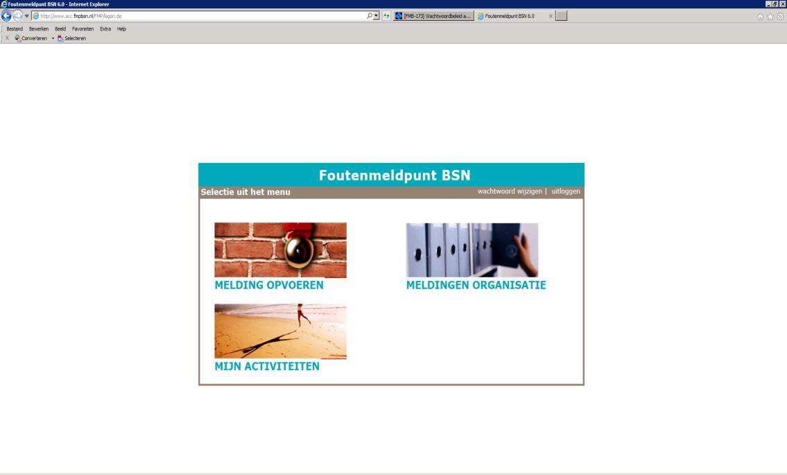 Een schermafbeelding hoe je een melding invoert in het foutenmeldpunt bsn
