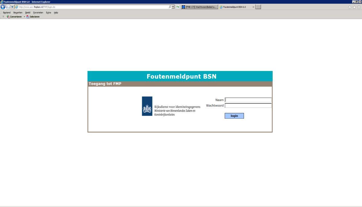 beginscherm van het foutenmeldpunt bsn