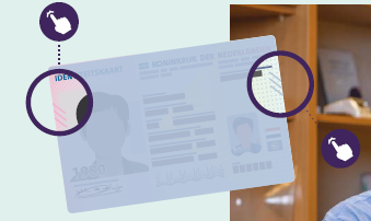 Tactiele kenmerken van ID-kaart grafisch weergegeven