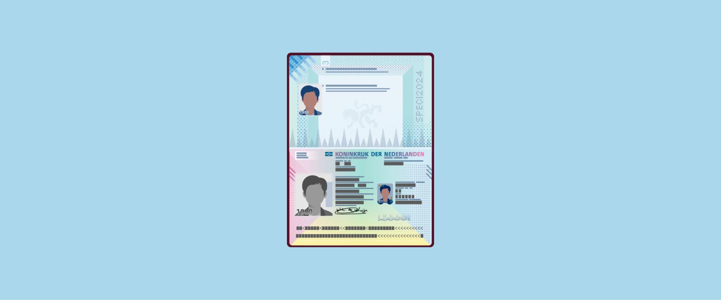 Een visual van de houderpagina van het paspoort model 2024